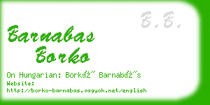 barnabas borko business card